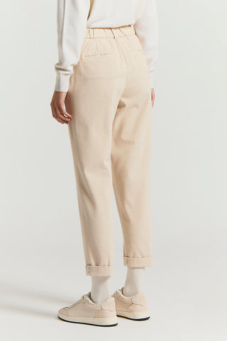 Soft stretch cotton gabardine trousers