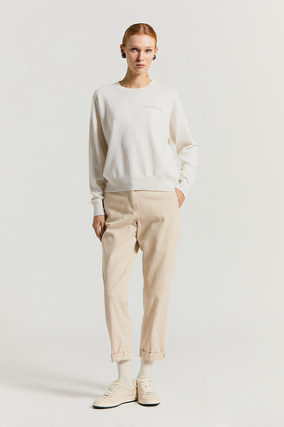 Soft stretch cotton gabardine trousers
