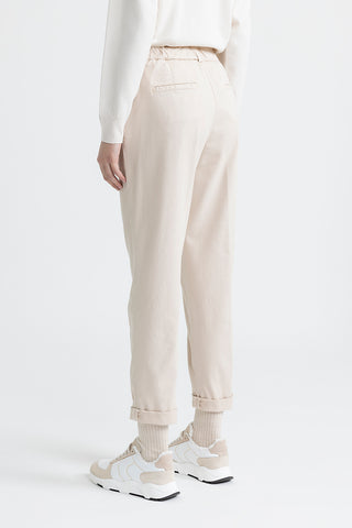 Peachskin gabardine carrot trousers