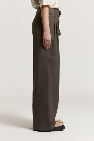 Wool flannel palazzo trousers