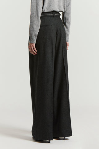 Wool and cashmere flannel trousers