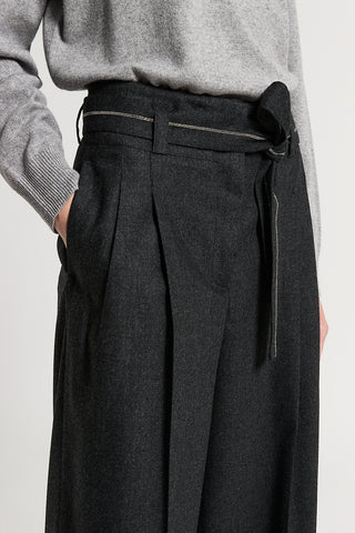 Wool and cashmere flannel trousers