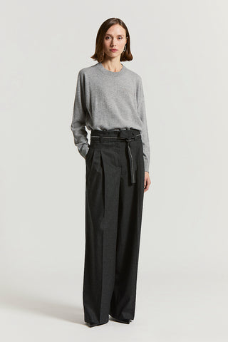 Wool and cashmere flannel trousers