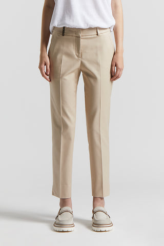 Compact cotton viscose  trousers