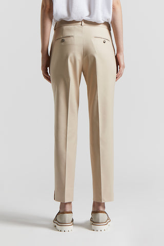 Compact cotton viscose  trousers