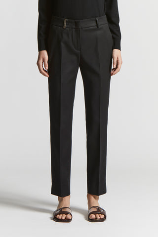 Compact cotton viscose  trousers