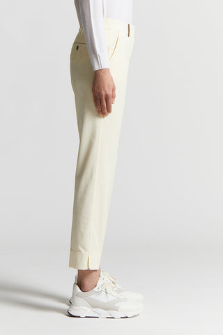 Trousers in light stretch cotton gabardine