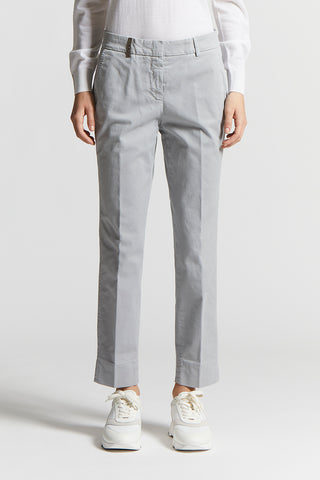 Trousers in light stretch cotton gabardine