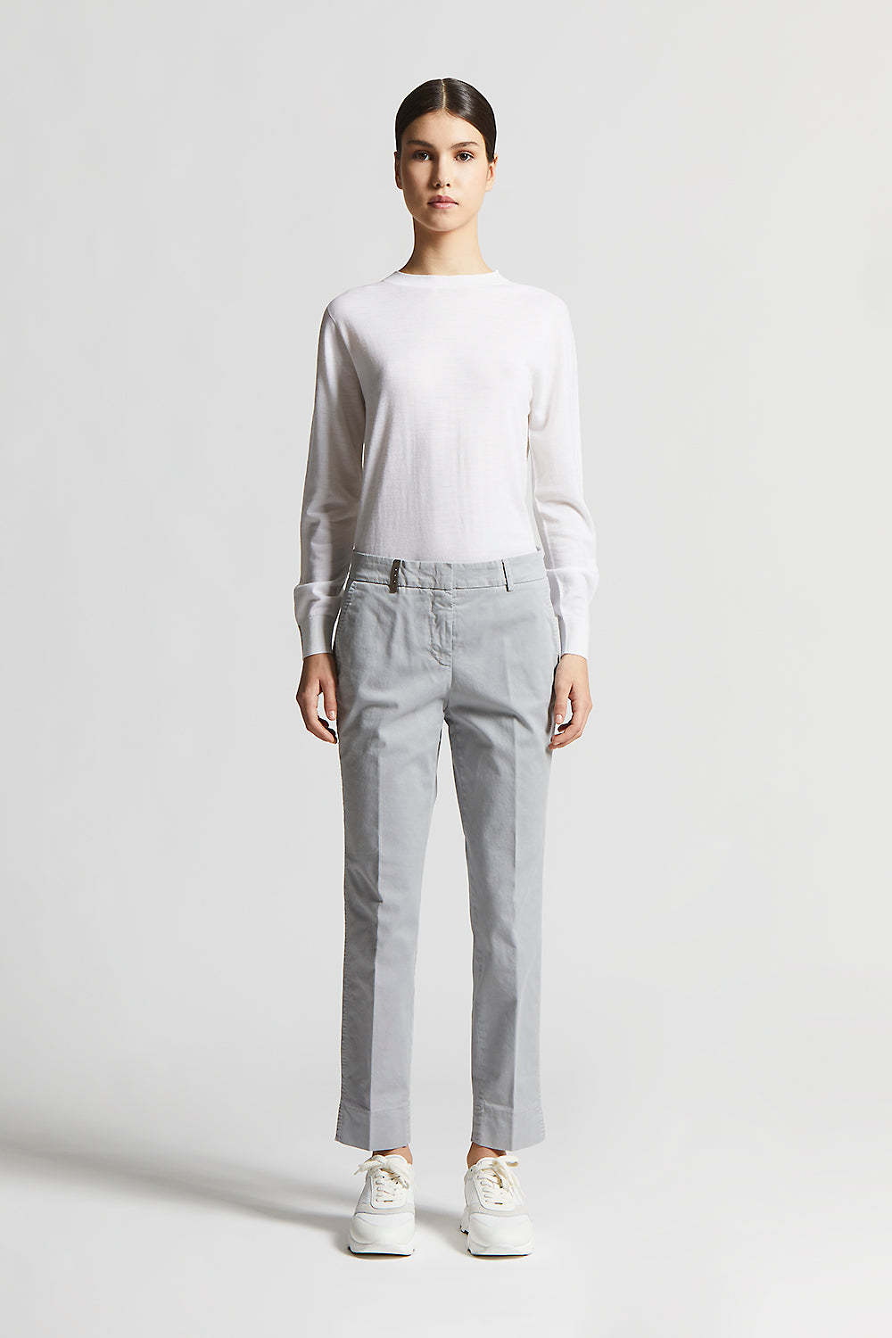 Brushed cotton gabardine trousers | Peserico US