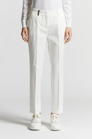 Brushed cotton gabardine trousers