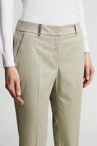 Brushed cotton gabardine trousers