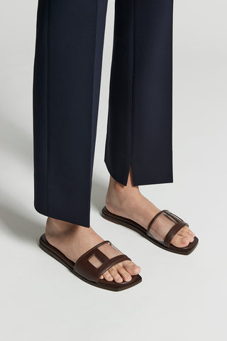 Brushed cotton gabardine trousers