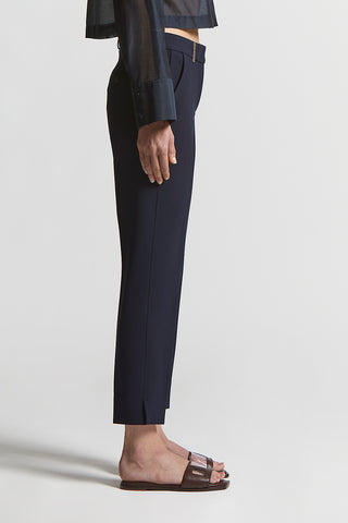 Cigarette trousers in viscose-cotton fabric