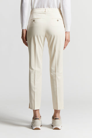 Light cotton satin cigarette trousers