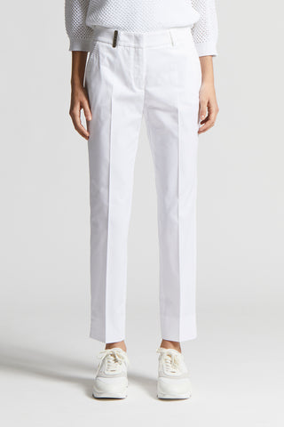 Light cotton satin cigarette trousers