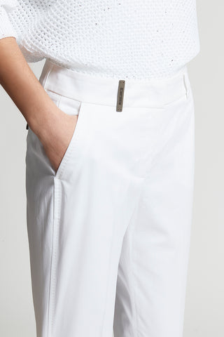 Light cotton satin cigarette trousers