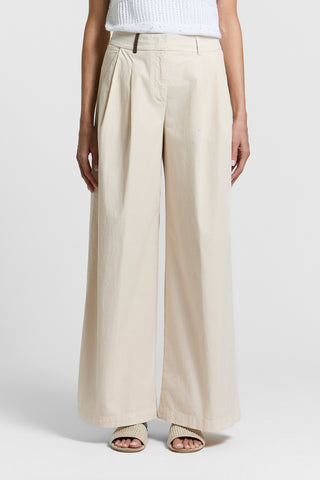 Slub cotton poplin trousers