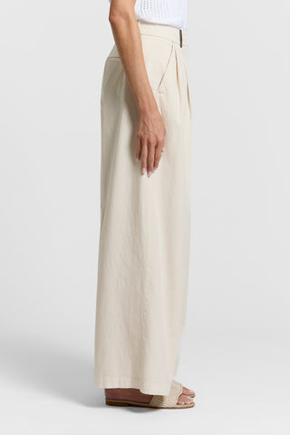 Slub cotton poplin trousers