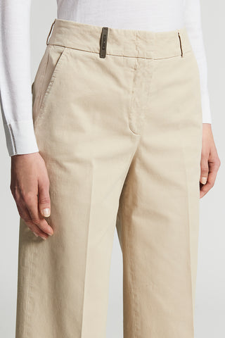 Lightweight stretch cotton gabardine trousers