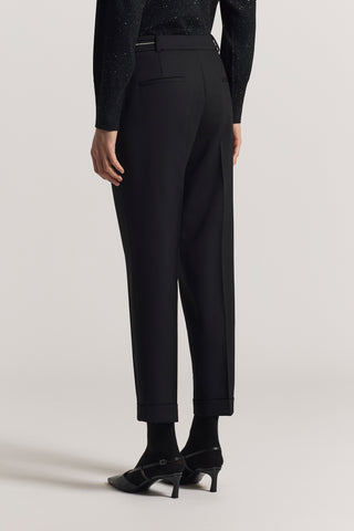 Technical wool flannel trousers