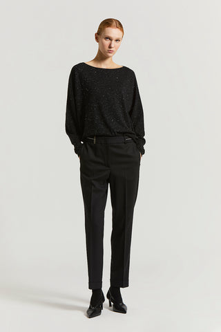 Technical wool flannel trousers