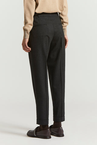 Technical wool flannel trousers