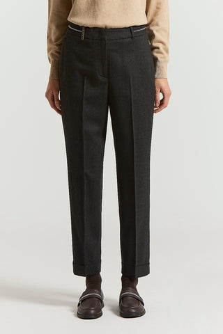 Technical wool flannel trousers