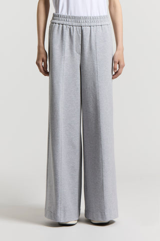 Polished fine cotton fleece trousers