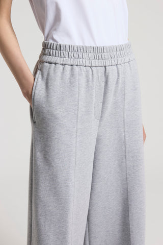 Polished fine cotton fleece trousers