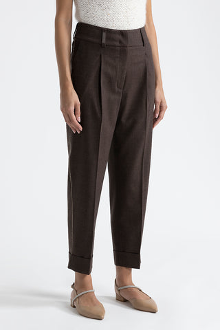 Wool and cashmere carrot trousers