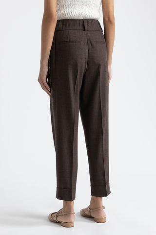 Wool and cashmere carrot trousers