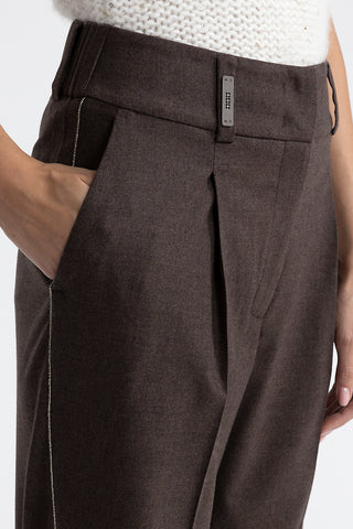 Wool and cashmere carrot trousers