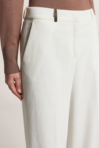 Wide wale cotton corduroy palazzo trousers