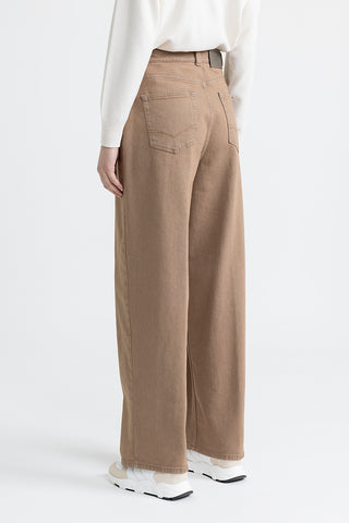 Cotton denim baggy trousers