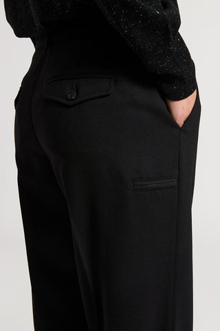 Stretch wool flannel trousers