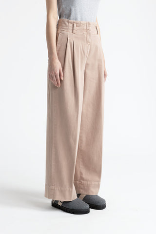 Cotton gabardine palazzo trousers