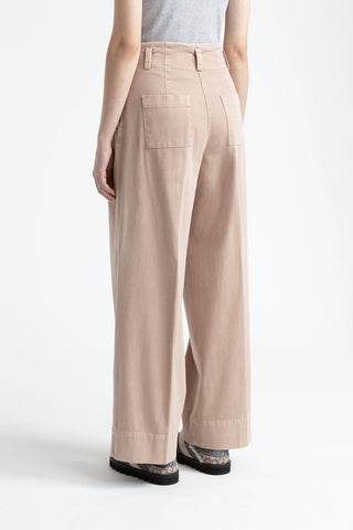 Cotton gabardine palazzo trousers