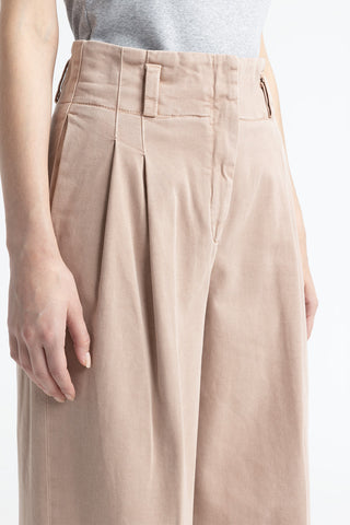 Cotton gabardine palazzo trousers