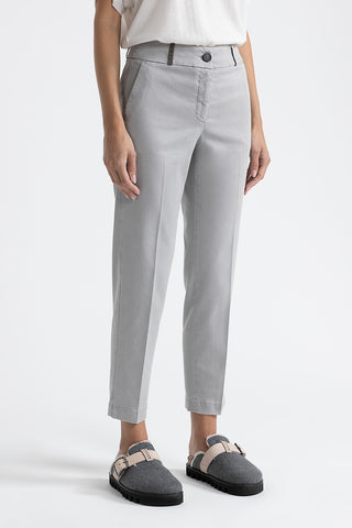 Peachskin gabardine cigarette trousers