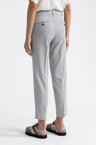 Peachskin gabardine cigarette trousers