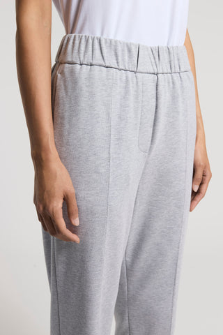 Polished fine cotton fleece trousers