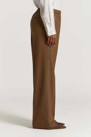 Wool flannel palazzo trousers