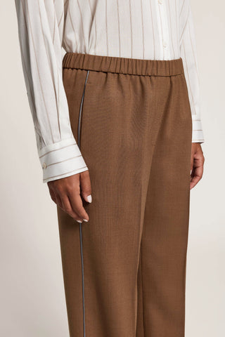 Wool flannel palazzo trousers