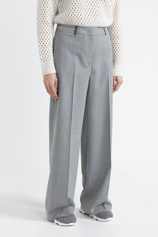 Stretch wool palazzo trousers