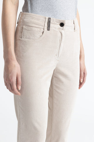 Needlecord denim cigarette trousers