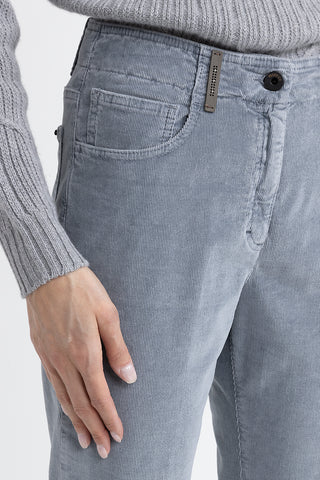 Needlecord denim cigarette trousers