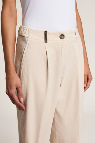 Cotton and silk gabardine trousers