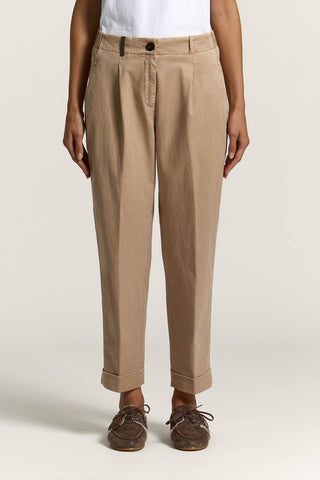 Cotton and silk gabardine trousers