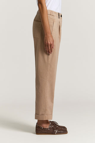 Cotton and silk gabardine trousers
