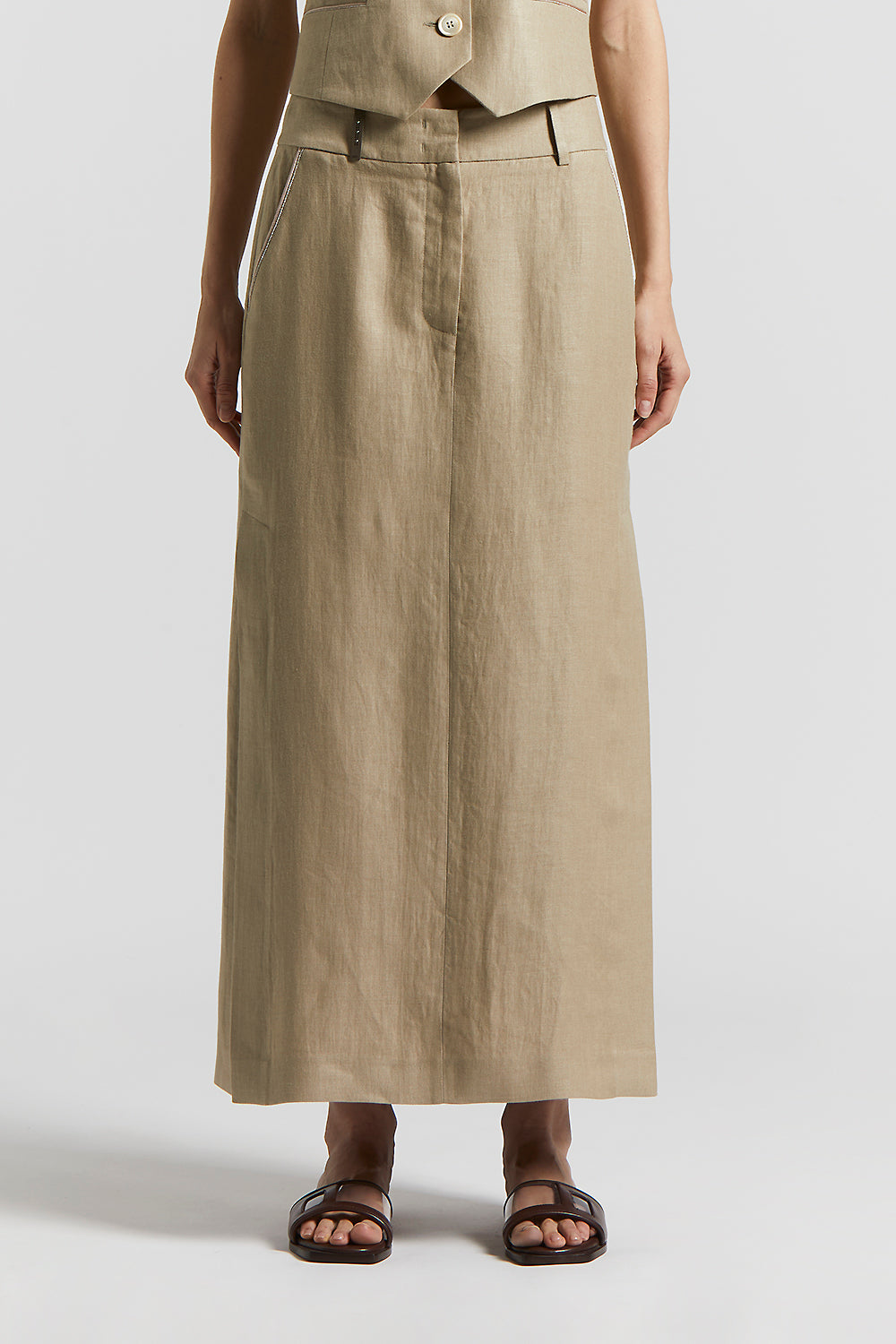 スカート SOFT PILLAR LONG SKIRT Straight Long Skirt | cizatto